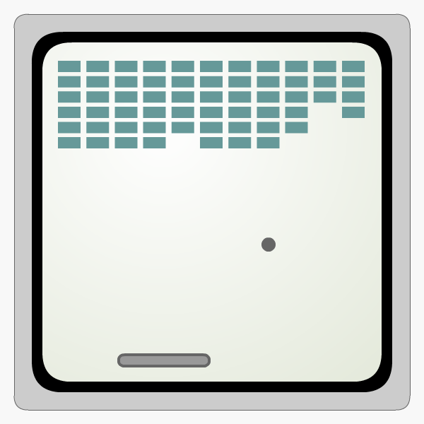 Breakout-type game on old CRT screen