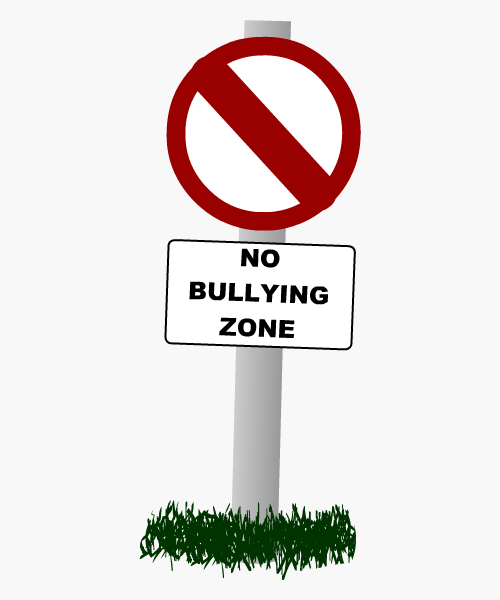 A sign post saying 'No Bullying Zone'