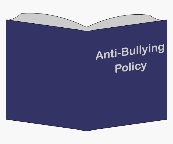 Book with 'Anti-Bullying Policy' on the cover