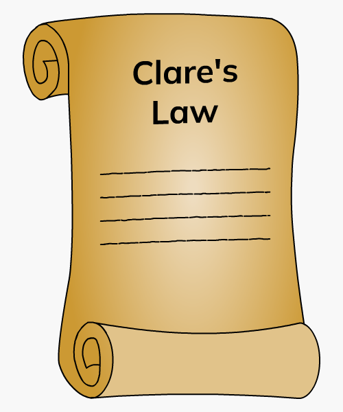 Scroll with 'Clare's law' written at the top