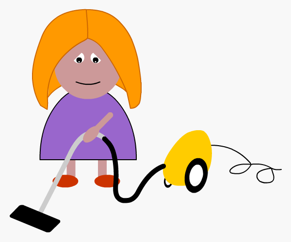 Woman obsessively vacuum cleaning