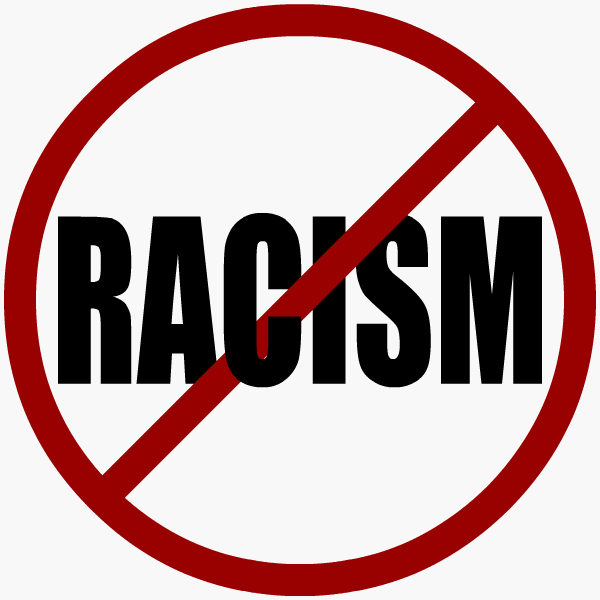Sign with the word 'Racism' crossed out